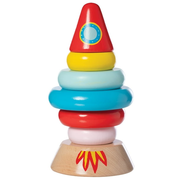 Manhattan Toy Stacker Rocket Baby and Toddler 7 Piece Magnetic Wooden Stacking Toy Set - Walmart