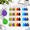 Multicolor-100, variant on Black 100 NFC Keychain Tags with Keyring, Digital Accessory for NFC-Enabled Devices