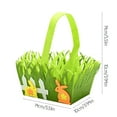 thumbnail image 3 of hengsof Easter Basket, Green Round Woven Goodie Basket with Folding Handle, Empty Gift Basket Easter Egg Hunt, Easter Party Treats, Filled with Party Favors, 3 of 9