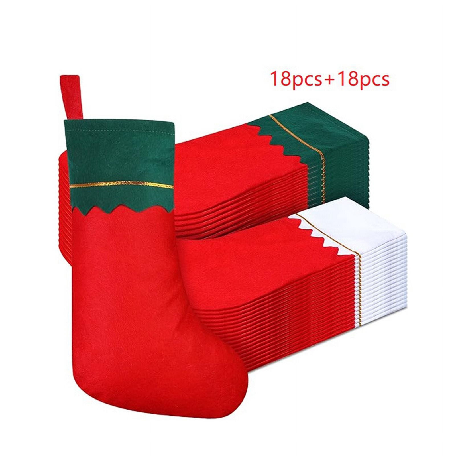36 Pcs Christmas Stockings Favors Stockings Xmas Decoration Stockings Rustic Christmas Santa Stocking for Holidays