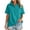 Blue, variant on Womens Short Sleeve Sweatshirt Tops Neck Snap Button Placket Relaxed Fit Casual Summer Pullover Shirts
