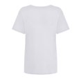 thumbnail image 4 of TSADFHJI Chandails en Molleton pour Femmes Col en V Mode Décontractée Imprimé Ruban Promotionnel International Manches Courtes Col Rond T-Shirt Haut L Blanc, 4 of 5