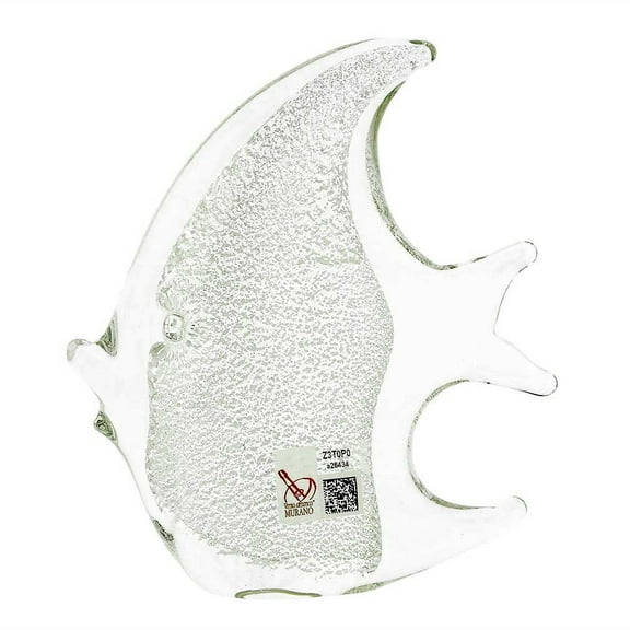 GlassOfVenice Murano Glass Fish - Sparkling Silver