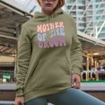 thumbnail image 2 of Mother of the Groom, Wedding or Marriage Themed, Groovy Retro Wavy Text Merch Gift, Sand Hooded Sweatshirt or Hoodie, 3XL, 2 of 5