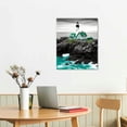 thumbnail image 2 of Shiartex  Teal Ocean Canvas Wall Art Summer Seascape Blue Painting Lighthouse Coastal Pictures Turquoise Landscape Artwork Framed for Bedroom Living Room Home Office Wall Decor 16x20 in/12x16 in, 2 of 4