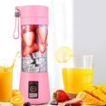 thumbnail image 5 of Licuadora eléctrica para frutas Licuadora para batidos Licuadora recargable por USB Licuadora de jugos 400 ml Rosa.--, 5 of 5