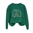 thumbnail image 4 of Gunia Plus Size Pumpkin Halloween Sweatshirt For Women Cat Graphic Sweatshirt Round Neck Long Sleeve Pullover Tops Casual Fall Fashion Trendy Clothes Dark Green S-3Xl, 4 of 6
