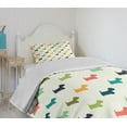 thumbnail image 4 of Ambesonne Dog Lover Quilted Bedspread Set 2 Pcs, Polka Dot Terriers, Twin Size, Multicolor, 4 of 6