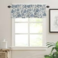 thumbnail image 7 of Farmhouse Navy Blue Floral Kitchen Curtains and Valances Set, Linen Boho Paisley Flower Rustic Rod Pocket Window Valance Window Curtain Panels for Living Room Bedroom Laundry, 27.5x24in, 3 Pieces, 7 of 7