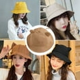 thumbnail image 5 of 56-58cm head circumference cute cat ears and tail fisherman hat female summer basin hat sunshade sunscreen hat - Khaki, 5 of 5