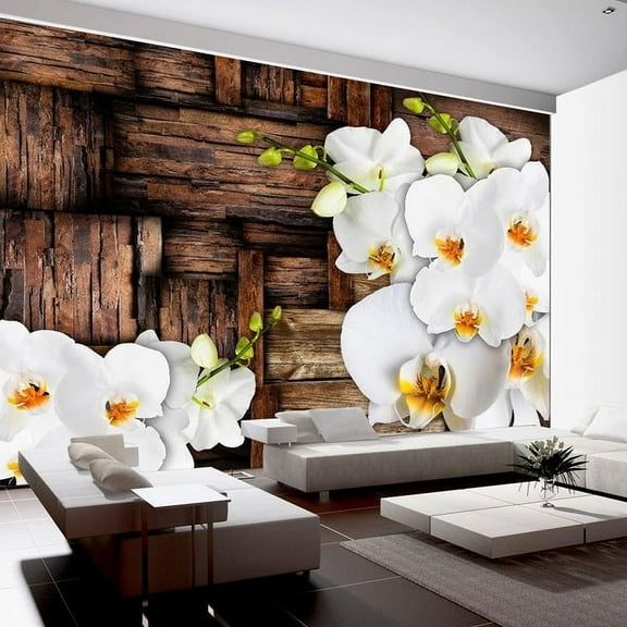 Tiptophomedecor Floral Wallpaper Wall Mural - Blooming Orchids