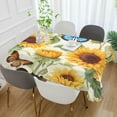thumbnail image 5 of Sunflowers Butterfly Rectangle Tablecloth Waterproof Polyester Table Clothative Stain Resistant & Wrinkle Resistant Washable Table Cover for Dining Table/Party/Camping 54x54 Inch Decor Gift, 5 of 7