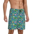 thumbnail image 2 of Balery Cars Transportation Pantalones cortos de pijama de punto de algodón para hombre con cinturilla y bolsillos-4X-Large, 2 of 6