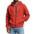 thumbnail image 5 of MXALUOB Men's Full Zip Hoodie Waffle Knit Long Sleeve Hooded Sweatshirt with Drawstring Casual Solid Color Jacket Fall Winter Outfits, 5 of 10