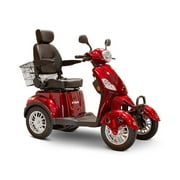 EWheels 4 Wheel 3 Speed Electric Battery Medical Mobility Scooter, Red