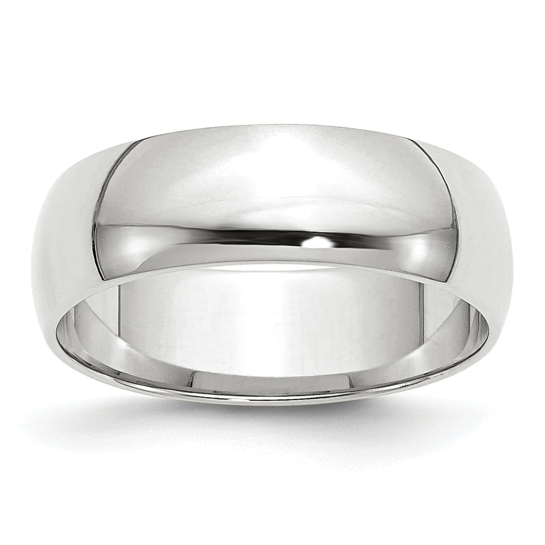 10K White Gold 6mm Light Weight Comfort Fit Band Ring Size 4 to 14 