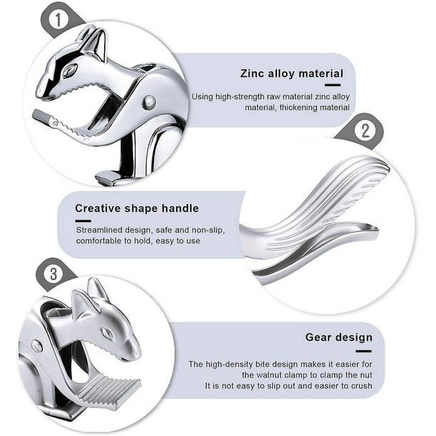 nipocaio Nutcracker Walnuts, Zinc Diecast, Effortsaving Opening Nuts