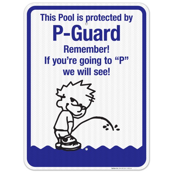 This Pool Is Protected By P-Guard Sign, Pool Sign, 24x30 Reflective Aluminum