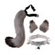 thumbnail image 2 of Juego de orejas y cola de piel sintética para disfraz de cosplay, accesorios para el pelo, de lujo, felpa para carnaval, cumpleaños, decoración gris negro Fernando Cola para la cabeza, 2 of 8