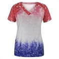 thumbnail image 5 of Womens Summer Tops V Neck Short Sleeve Fashion Tie Dye Printed T-Shirt Tops Dressy Casual Loose Workout Tunic Blouses, 5 of 5