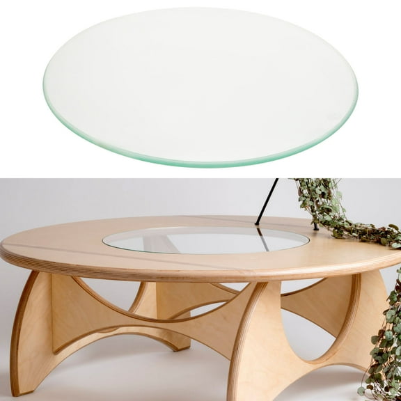 TEHAUX Bearing Rotating Plate Glass Turntable Glass Round Rotating Swivel Plate for Dining Table