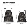 thumbnail image 2 of Xecao Monochrome Mushroom Artwork Pattern Sports Drawstring Backpack - String Swim Gym Bag with Wet Proof Pocket for Women&Men-Medium, 2 of 6