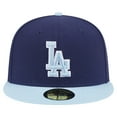 thumbnail image 2 of Men's New Era Navy/Light Blue Los Angeles Dodgers Color Pack 2-Tone 59FIFTY Fitted Hat, 2 of 6