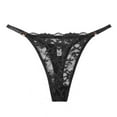 thumbnail image 2 of Sakmal Cheeky Underwear Women Lace Plus Size Thong Panties Black Soft Panties for Women L, 2 of 5