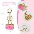 thumbnail image 3 of Wrapables Stylish Crystal Rhinestone Handbag Shaped Purse Charm Keychain, Pink, 3 of 6