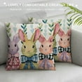 thumbnail image 3 of Wuche Easter Pillow Covers, Rabbits Bunny Easter Egg Hunt Love All Peeps Striped Farmhouse Decorative Throw Pillowcases for Home Sofa Couch Decoration, 3 of 5