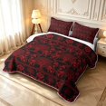 thumbnail image 3 of Homewish Aztec Tree Of Life Twin Quilt Set,Vintage Botanical Twin Coverlet Set,Red Black,Black Reversible,2 Pieces, 3 of 7