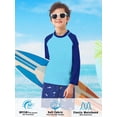 thumbnail image 3 of Lanbubble Boys Long Sleeve Rash Guard Swimsuit Kids 2-Pieces Bathing Suits Set, 3 of 6