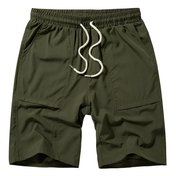 Vcansion Men's Casual Shorts Quick Dry Lightweight Shorts with Pockets Army Green 30-32
