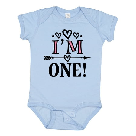 

Inktastic First Birthday 1 Year Old Cute Arrow Gift Baby Girl Bodysuit