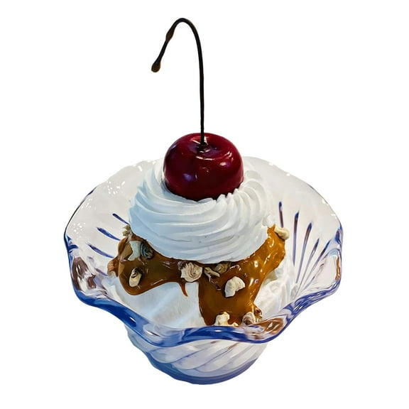DEZICAKES Fake Ice Cream Sundae Vanilla Carmel Sundae Parfait Prop Decoration Dezicakes