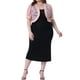 thumbnail image 2 of Cárdigans cortos de mujer plus size Agnes Orinda, con frente abierto, mangas cortas, encaje floral y boleros transparentes 2X Rosa, 2 of 6