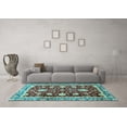 thumbnail image 3 of Ahgly Company Indoor Square Abstract Light Blue Modern Area Rugs, 6' Square, 3 of 4