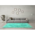 thumbnail image 3 of Ahgly Company Machine Washable Indoor Rectangle Persian Turquoise Blue Traditional Area Rugs, 8' x 12', 3 of 4