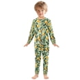 thumbnail image 6 of FORMRS Long Sleeve Top and Pants Pajama Set for Niños 2-Piece Sleepwear, Sizes 18M-8Y, Orange Tree, 6 of 6