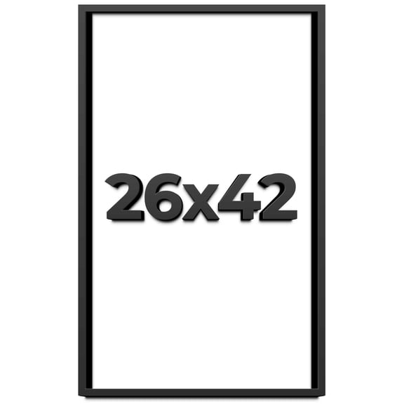 26x42 Shadow Box Frame Black | 1 inches Deep Real Wood Contemporary Shadowbox Display Frame | UV