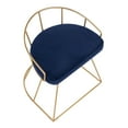thumbnail image 6 of Canary Glam/Contemporary Vanity Stool in Gold Metal and Blue Velvet by LumiSource, 6 of 7