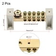 thumbnail image 2 of Uxcell Terminal Ground Bar Screw Block Barrier Brass 11 Positions with Bracket for Electrical Distribution 2 Pack, 2 of 5