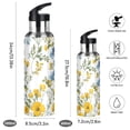 thumbnail image 2 of Yayeee 20oz Insulated Water Bottle Double Wall Stainless Steel with Flip Straw Lid, Yellow Floral, 2 of 7