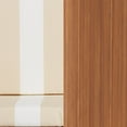 thumbnail image 5 of Linon Lathan 4-Piece Outdoor Chat Set, Includes Couch, Coffee Table, and 2 Chairs, Natural Oil Stained Finish with Natural Stripe Fabric, 5 of 8