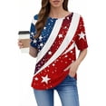 thumbnail image 6 of MEICHEN Womens Graphic Tees 4Th of July Round Neck American Flag Short Sleeve Independence Summer Shirt Summer 250th Anniversary Tops, 6 of 6