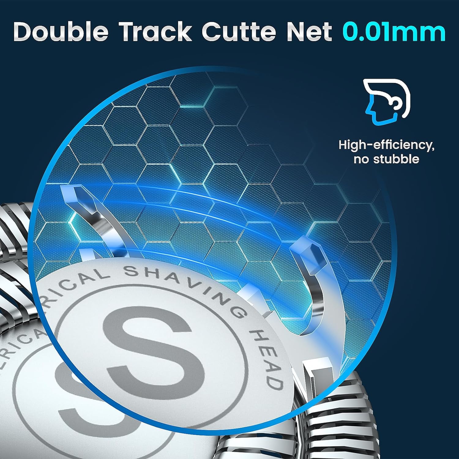 SweetLF Electric Shaver for Men, Cordless Rechargeable Electric Razor with Beard Trimmer, IPX7 Waterproof, Gifts for Men, Blue