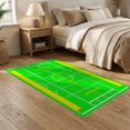 thumbnail image 2 of ODIKA 5'x7' Washable Area Rug Field Football Theme Bold Goal Posts Hash Stripes Stadium for Small Living Room, Bedroom, Easy Care, Non-Shedding, Pet Friendly, 2 of 7
