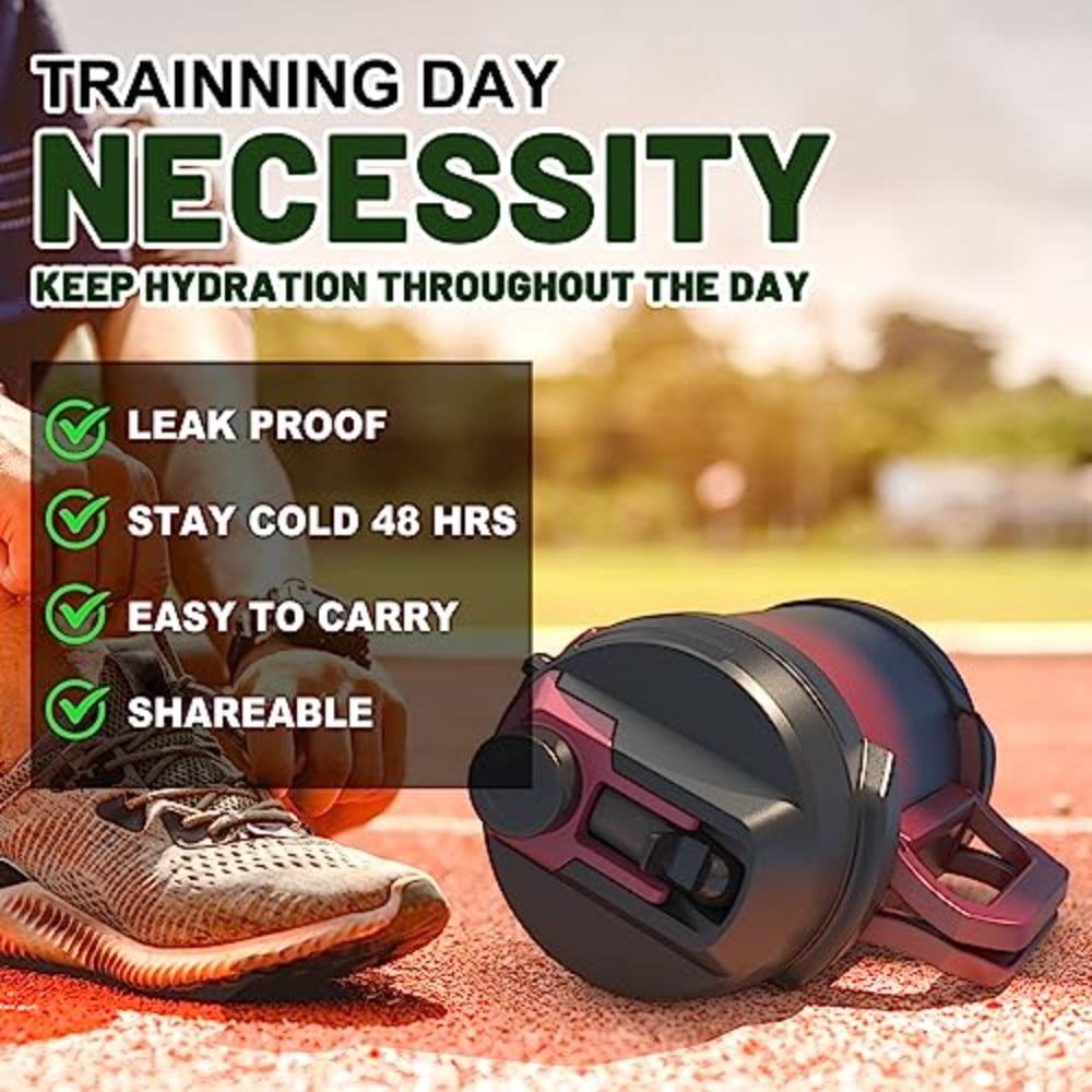 1 gallon water jug 128 oz Large Insulated Stainless Steel Sports Water Jug Large Triple Wall Vacuum Insulation Water Bottle-Keeps Cold up to 48 Hrs-Sweat Proof for Gym Hiking Camping