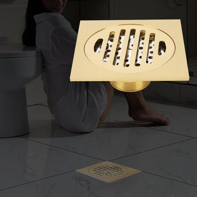 Dreneze del Piso de Baño Latón Duración Duradera Drenaje de Ducha de Drenaje, Desagüe del Piso, Garajes Sótano para Baños Cocinas