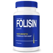 Folisin Hair Growth Supplement, Official Formula, Advanced Hair Care Pills for Thicker, Fuller, and Healthier Hair, The Ultimate Hair Revival and Regrowth Solution, Foli Sin Reviews (60 Capsules)